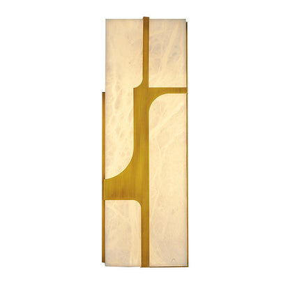 Contemporary Luxury Imitation Marble Rectangle Shade Stainless Steel LED Wall Sconce Lamp For Living Room