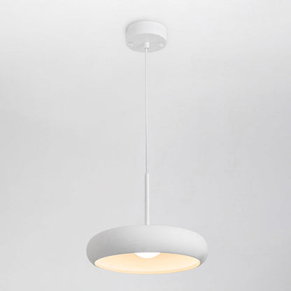 Contemporary Scandinavian Gypsum Geometric Ring LED Pendant Light For Living Room