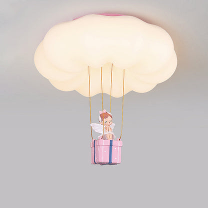 Contemporary Creative Resin Fairy Decor PE Cloud Shade LED Kids Flush Mount Ceiling Light For Bedroom