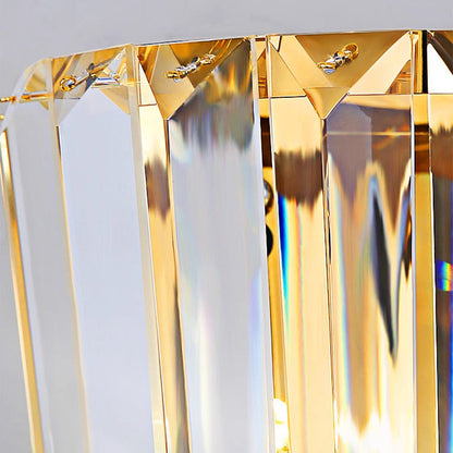 Modern Luxury Stainless Steel Stacked Crystal Cone Shade 3/5/7-Light Wall Sconce Lamp For Bedroom