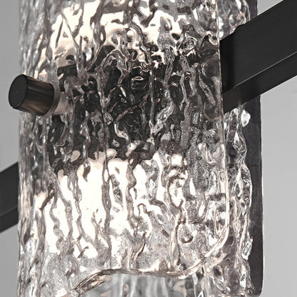 Contemporary Nordic Iron Resin Ice Crack Texture Design Square LED Chandelier Island Light For Dining Room
