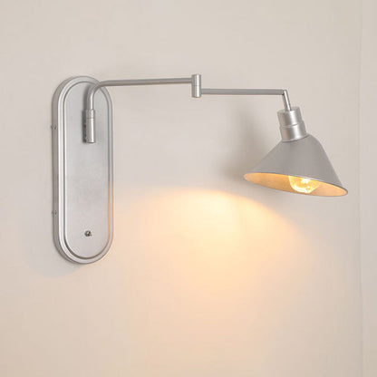 Contemporary Industrial Iron Conical Shade 1-Light Wall Sconce Lamp For Dining Room