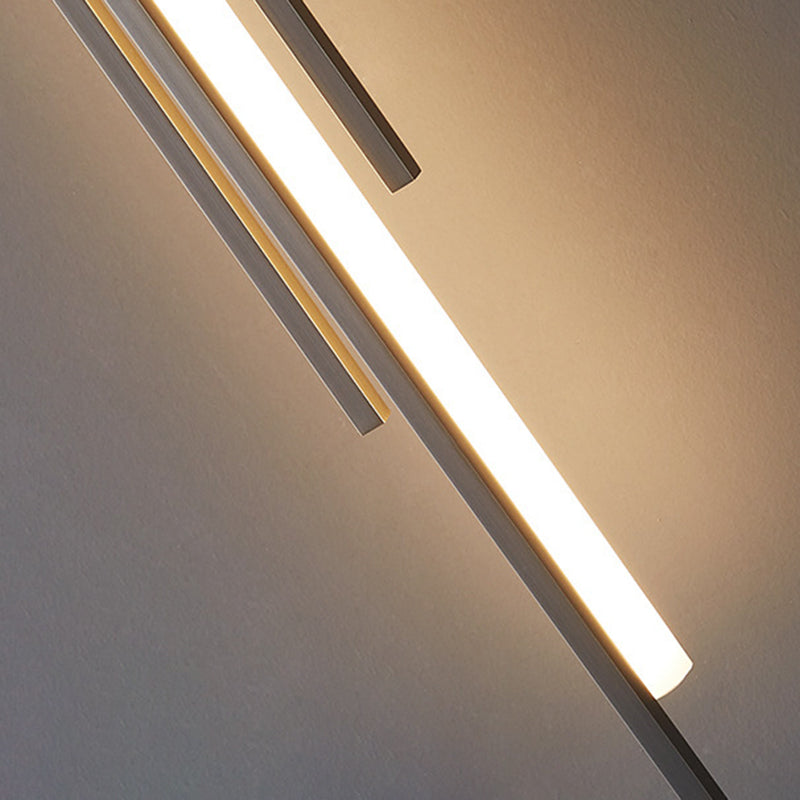 مصباح حائط LED بتصميم هندسي طويل من الحديد الأكريليك الفاخر المعاصر لغرفة المعيشة 