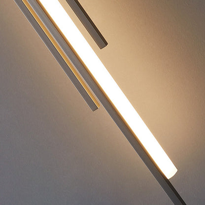 مصباح حائط LED بتصميم هندسي طويل من الحديد الأكريليك الفاخر المعاصر لغرفة المعيشة 