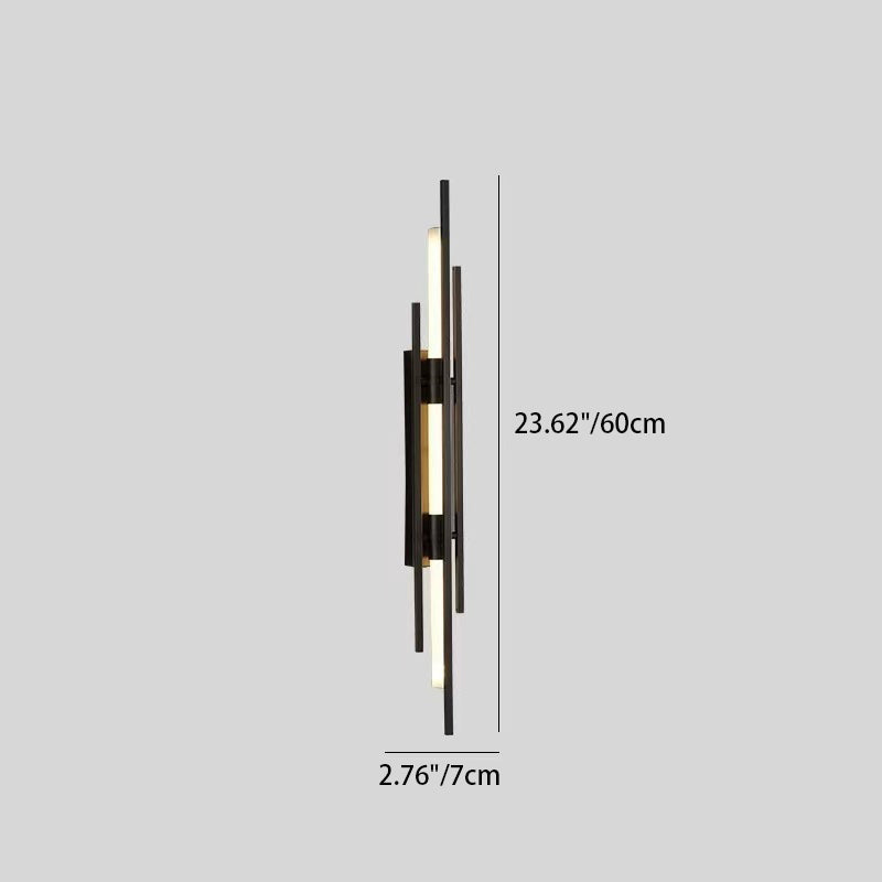 مصباح حائط LED بتصميم هندسي طويل من الحديد الأكريليك الفاخر المعاصر لغرفة المعيشة 