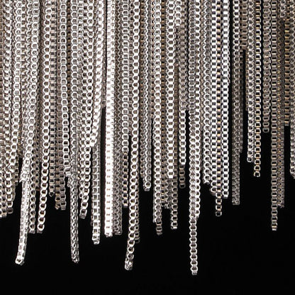 Contemporary Luxury Stainless Steel Aluminum Tassel Chain Arc LED Wall Sconce Lamp For Living Room