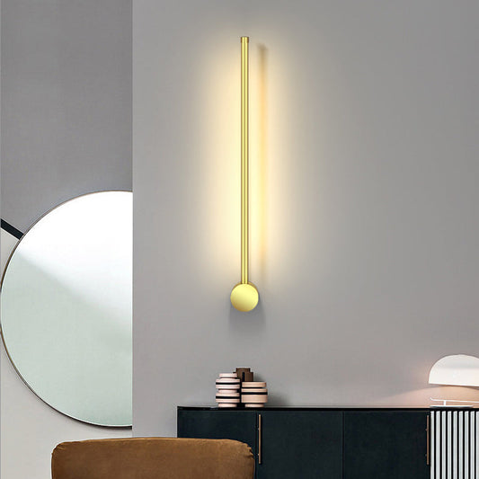 مصباح حائط LED بتصميم هندسي مستقيم من الألومنيوم بتصميم عصري بسيط لغرفة المعيشة 