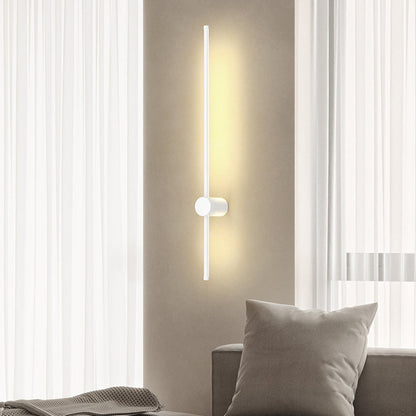 مصباح حائط LED بتصميم هندسي مستقيم من الألومنيوم بتصميم عصري بسيط لغرفة المعيشة 