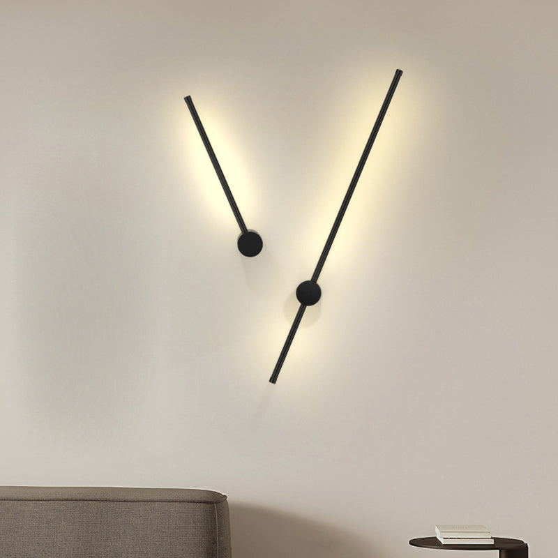 مصباح حائط LED بتصميم هندسي مستقيم من الألومنيوم بتصميم عصري بسيط لغرفة المعيشة 