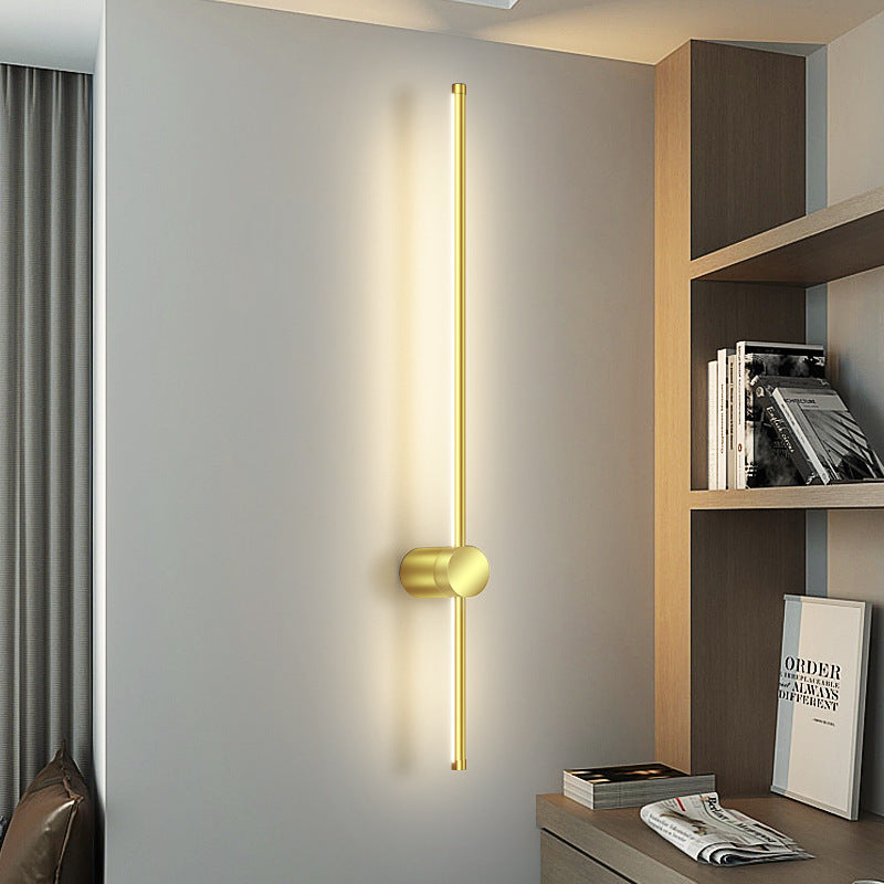 مصباح حائط LED بتصميم هندسي مستقيم من الألومنيوم بتصميم عصري بسيط لغرفة المعيشة 