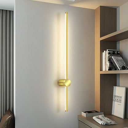 مصباح حائط LED بتصميم هندسي مستقيم من الألومنيوم بتصميم عصري بسيط لغرفة المعيشة 