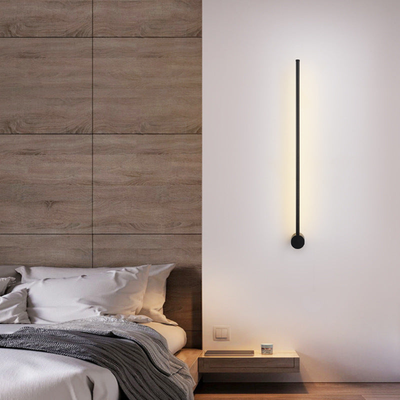 مصباح حائط LED بتصميم هندسي مستقيم من الألومنيوم بتصميم عصري بسيط لغرفة المعيشة 