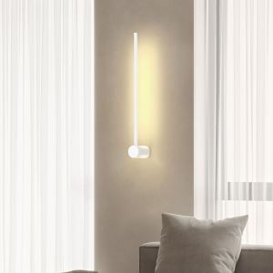 مصباح حائط LED بتصميم هندسي مستقيم من الألومنيوم بتصميم عصري بسيط لغرفة المعيشة 
