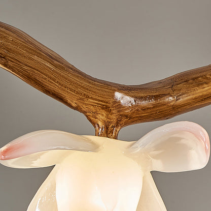 Traditional Vintage Resin Branch Lotus Petal Glass Shade 7/9/11/13-Light Chandelier Island Light For Living Room