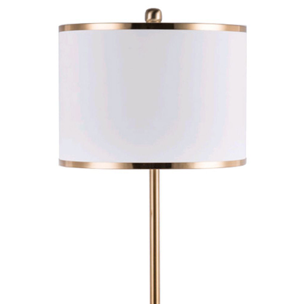 Contemporary Nordic Cylinder Fabric Shade Iron Spherical Base 1-Light Table Lamp For Study