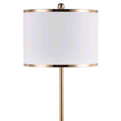 Contemporary Nordic Cylinder Fabric Shade Iron Spherical Base 1-Light Table Lamp For Study