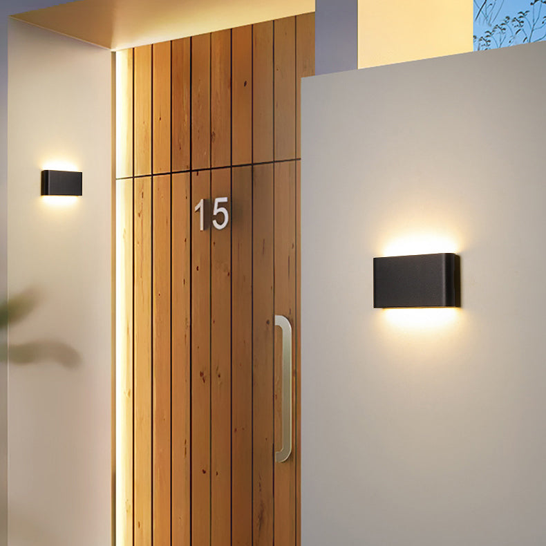 Modern Minimalist Waterproof Rectangle Aluminum LED Outdoor Wall Sconce Lamp For Outdoor Patio