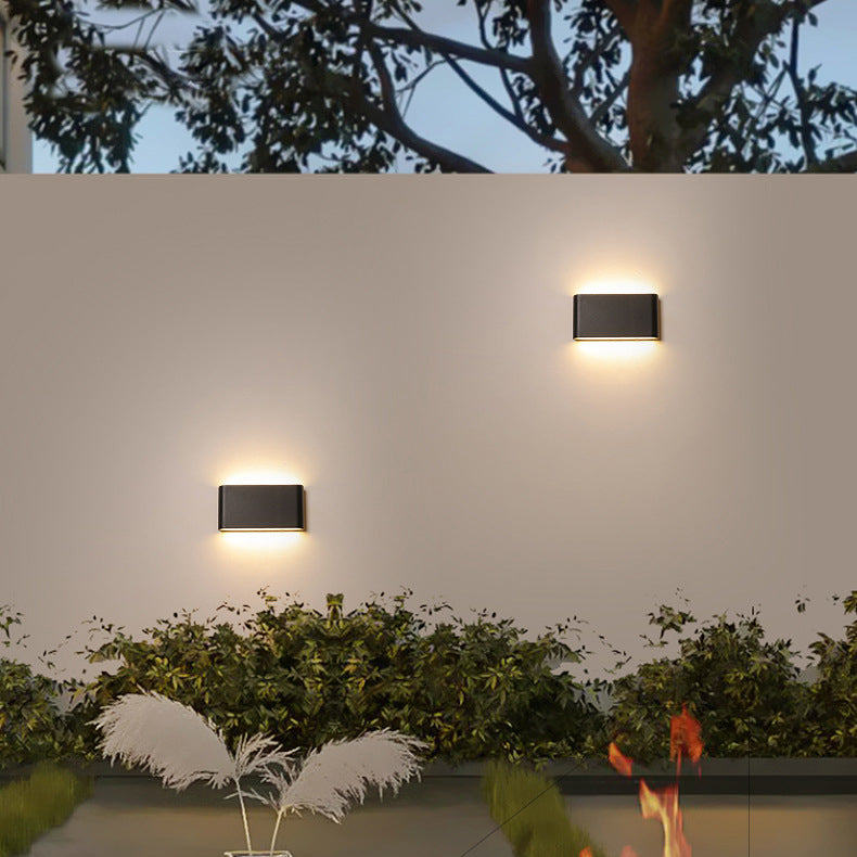 Modern Minimalist Waterproof Rectangle Aluminum LED Outdoor Wall Sconce Lamp For Outdoor Patio
