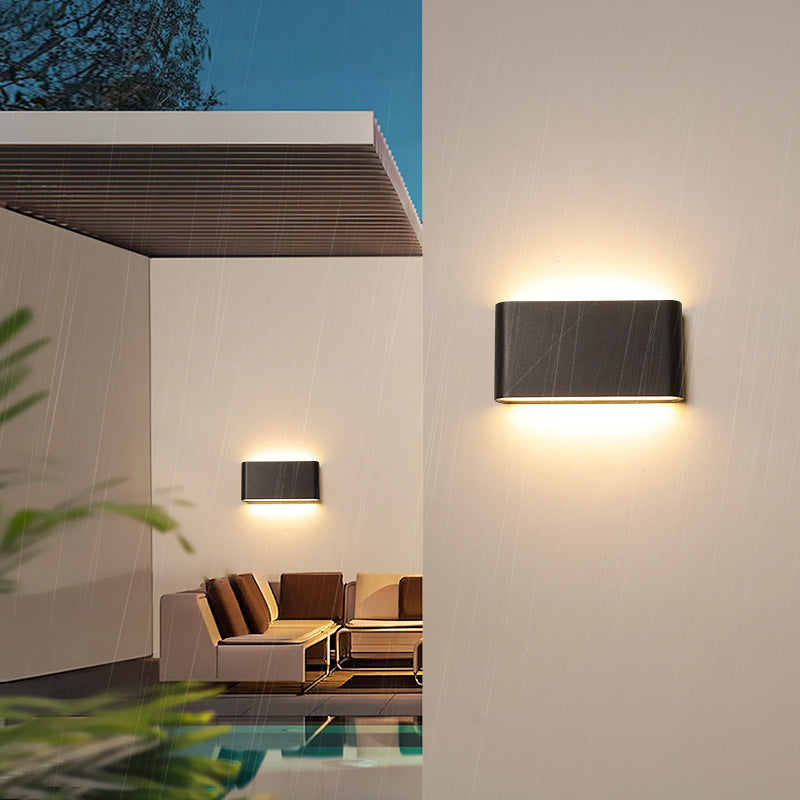 Modern Minimalist Waterproof Rectangle Aluminum LED Outdoor Wall Sconce Lamp For Outdoor Patio