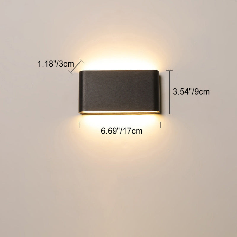 Modern Minimalist Waterproof Rectangle Aluminum LED Outdoor Wall Sconce Lamp For Outdoor Patio