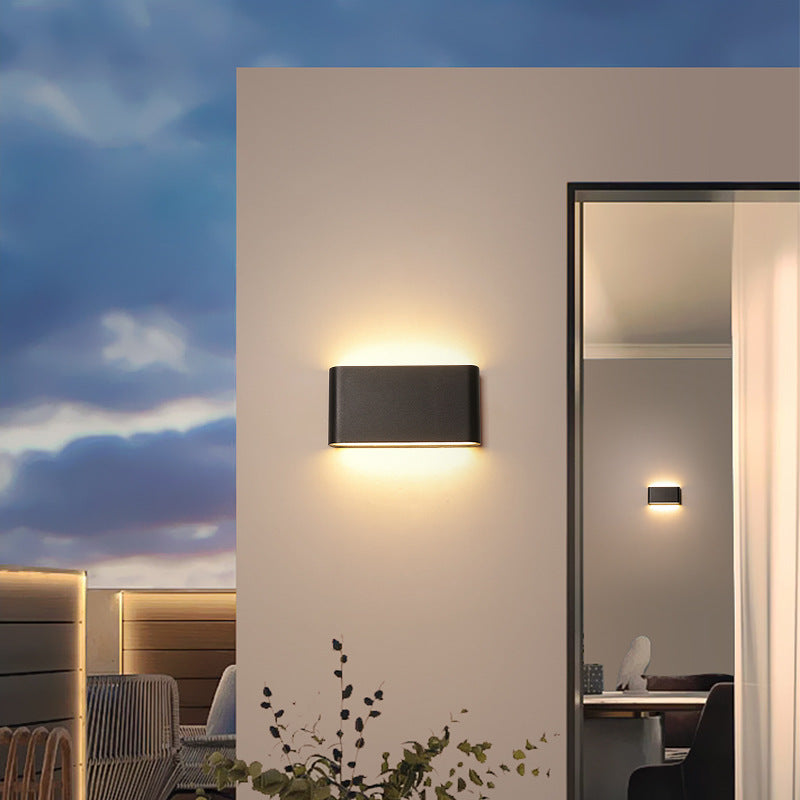 Modern Minimalist Waterproof Rectangle Aluminum LED Outdoor Wall Sconce Lamp For Outdoor Patio