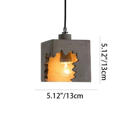 Contemporary Industrial Irregular Crack Cement Round Shade 1-Light Pendant Light For Dining Room