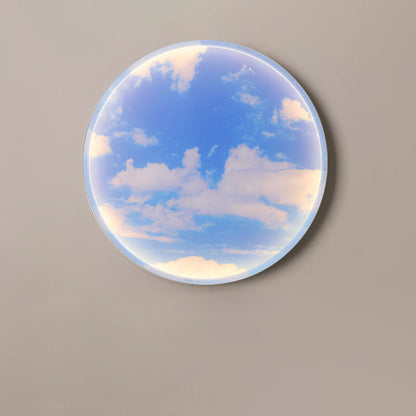 Contemporary Creative Moon Beach Acrylic Circle Shade LED Wall Sconce Lamp For Bedroom