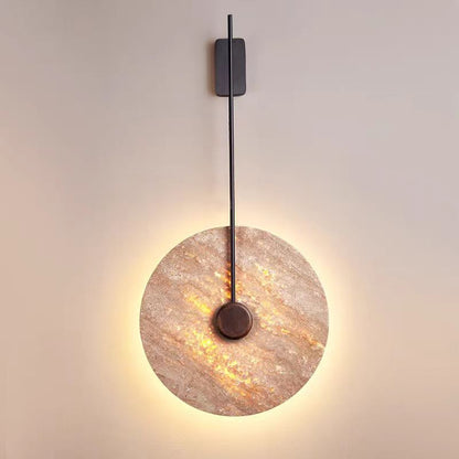 مصباح حائط LED من الحديد الأصفر بتصميم هندسي دائري ياباني تقليدي لغرفة النوم 