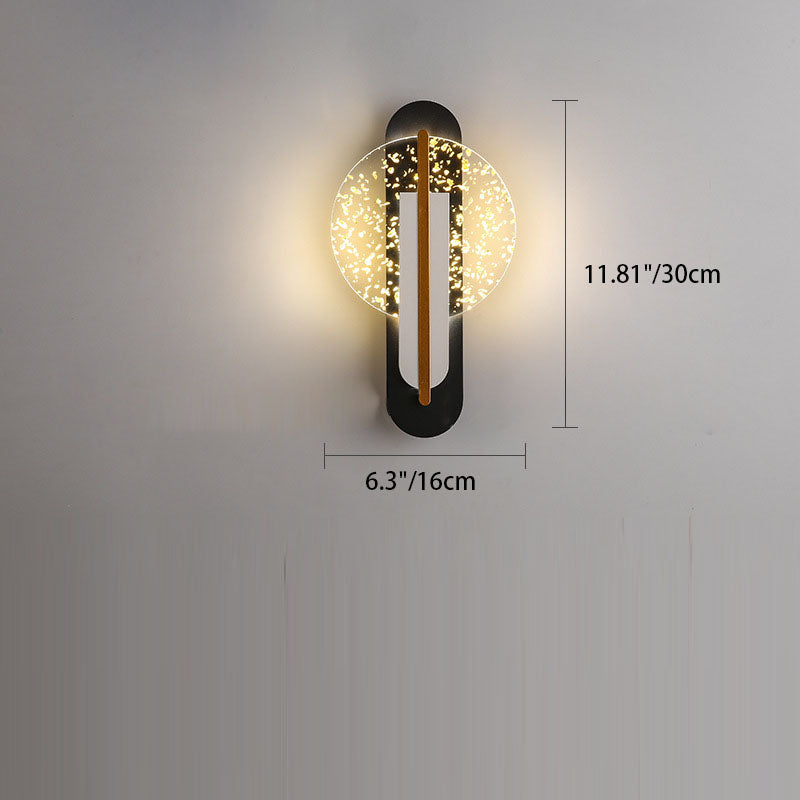 مصباح حائط LED دائري من الأكريليك بتصميم رقائق ذهبية فاخرة معاصر لغرفة المعيشة 