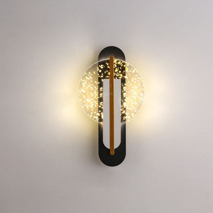 مصباح حائط LED دائري من الأكريليك بتصميم رقائق ذهبية فاخرة معاصر لغرفة المعيشة 
