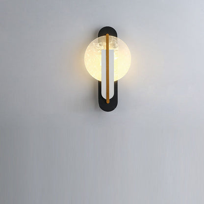 مصباح حائط LED دائري من الأكريليك بتصميم رقائق ذهبية فاخرة معاصر لغرفة المعيشة 