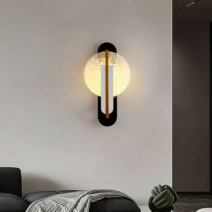 مصباح حائط LED دائري من الأكريليك بتصميم رقائق ذهبية فاخرة معاصر لغرفة المعيشة 