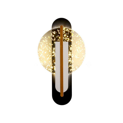 مصباح حائط LED دائري من الأكريليك بتصميم رقائق ذهبية فاخرة معاصر لغرفة المعيشة 