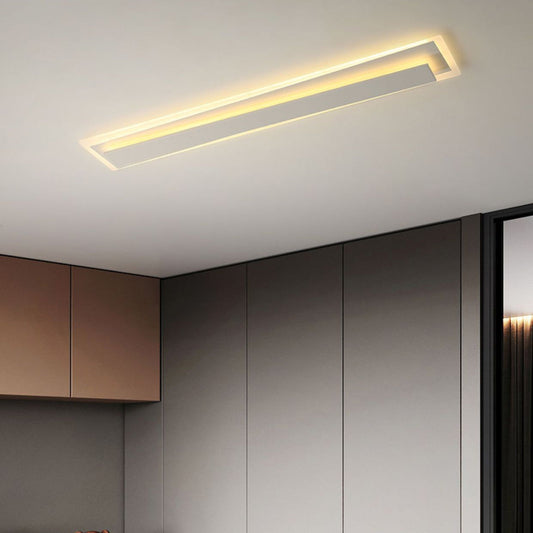 مصباح سقف LED عصري من الألومنيوم والأكريليك بتصميم خط مستقيم لغرفة النوم 