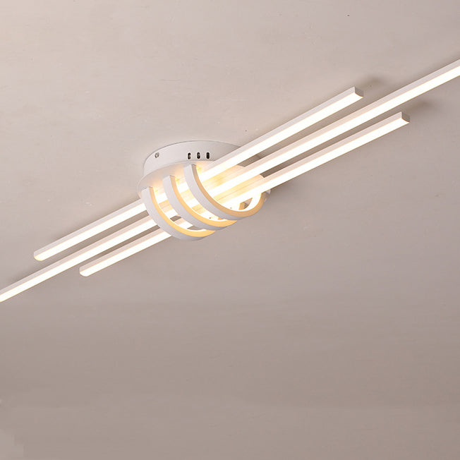 مصباح سقف LED مدمج بشريط طويل من الألومنيوم بتصميم عصري بسيط لغرفة النوم