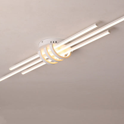 مصباح سقف LED مدمج بشريط طويل من الألومنيوم بتصميم عصري بسيط لغرفة النوم
