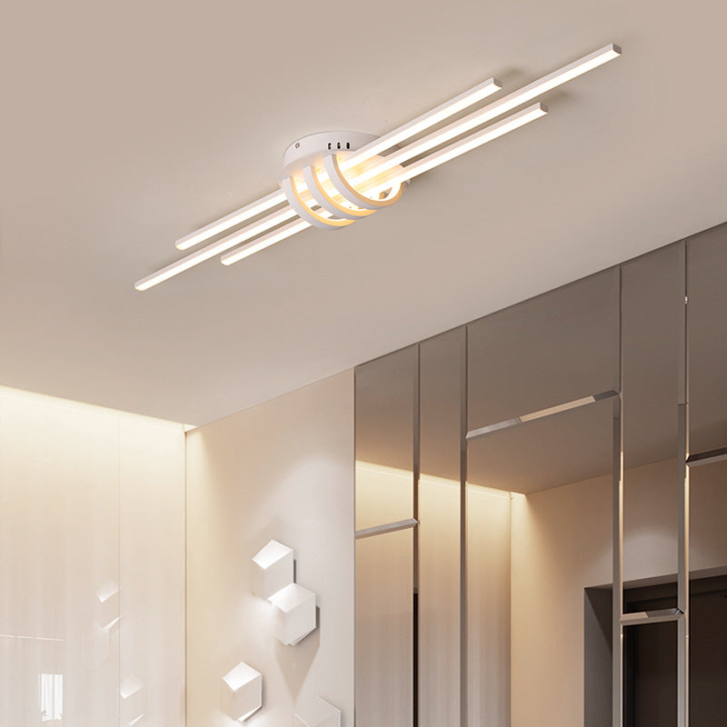 مصباح سقف LED مدمج بشريط طويل من الألومنيوم بتصميم عصري بسيط لغرفة النوم