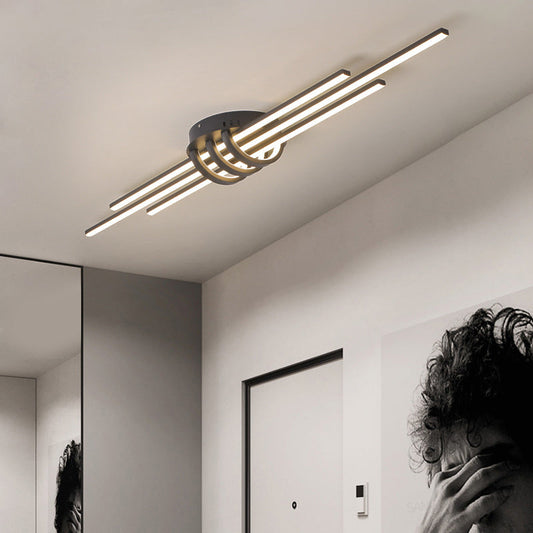مصباح سقف LED مدمج بشريط طويل من الألومنيوم بتصميم عصري بسيط لغرفة النوم