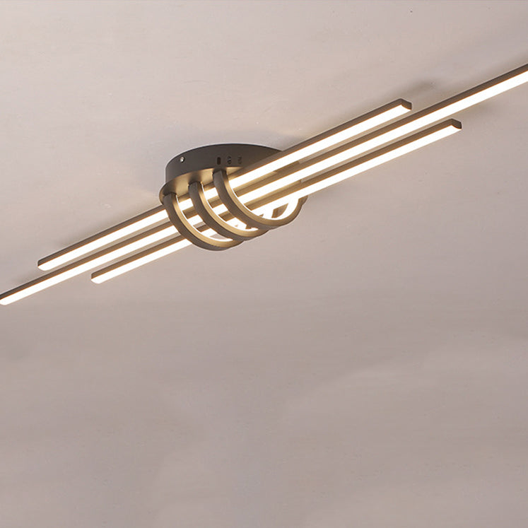مصباح سقف LED مدمج بشريط طويل من الألومنيوم بتصميم عصري بسيط لغرفة النوم