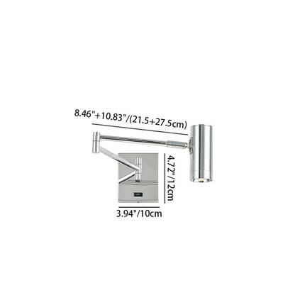 Contemporary Simplicity Cylinder Iron Aluminum Adjustable Arm LED Wall Sconce Lamp For Living Room