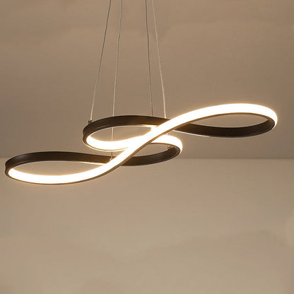 Modern Minimalist Spiral Aluminum Strip Acrylic LED Pendant Light Island Light For Living Room