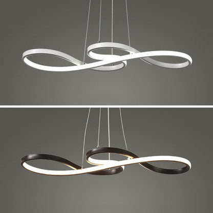 Modern Minimalist Spiral Aluminum Strip Acrylic LED Pendant Light Island Light For Living Room