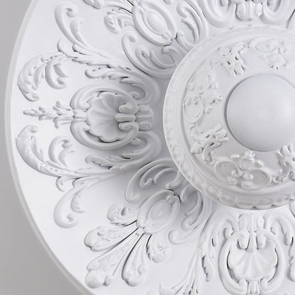 Traditional Vintage Stainless Steel Resin Carved Disc LED Wall Sconce Lamp For Living Room