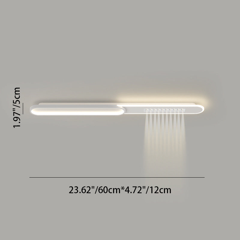 Modern Minimalist Grille Long Strip Acrylic Iron LED Spotlight Flush Mount Ceiling Light For Bedroom