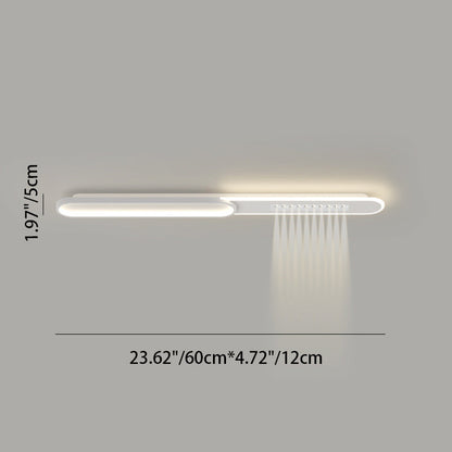 Modern Minimalist Grille Long Strip Acrylic Iron LED Spotlight Flush Mount Ceiling Light For Bedroom