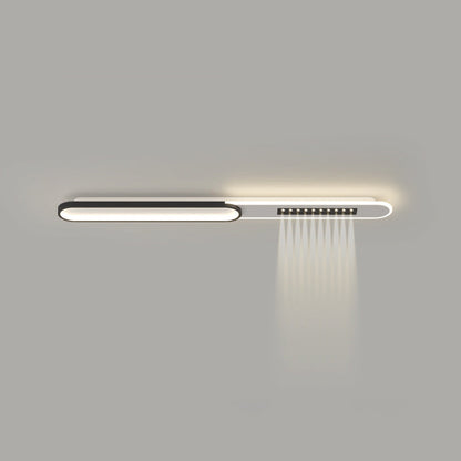 Modern Minimalist Grille Long Strip Acrylic Iron LED Spotlight Flush Mount Ceiling Light For Bedroom