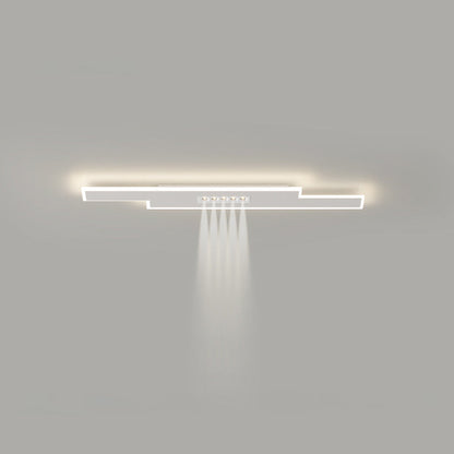 Modern Minimalist Grille Long Strip Acrylic Iron LED Spotlight Flush Mount Ceiling Light For Bedroom