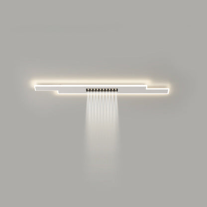 Modern Minimalist Grille Long Strip Acrylic Iron LED Spotlight Flush Mount Ceiling Light For Bedroom