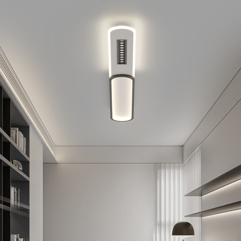 Modern Minimalist Grille Long Strip Acrylic Iron LED Spotlight Flush Mount Ceiling Light For Bedroom