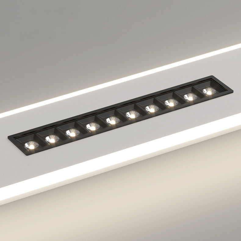 Modern Minimalist Grille Long Strip Acrylic Iron LED Spotlight Flush Mount Ceiling Light For Bedroom